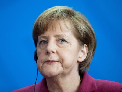 Kanzlerin Angela Merkel am Donnerstag während einer Presskonferenz im Kanzleramt. Foto: Maurizio Gambarini Merkel
