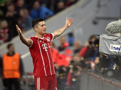 Robert Lewandowski brachte die Bayern mit dem 1:0 auf die Siegerstraße. Foto: Andreas Gebert Robert Lewandowski