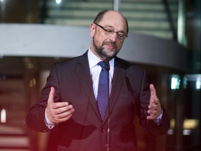 Martin Schulz äußert sich im Willy-Brandt-Haus in Berlin. Foto: Bernd von Jutrczenka Schulz in Berlin