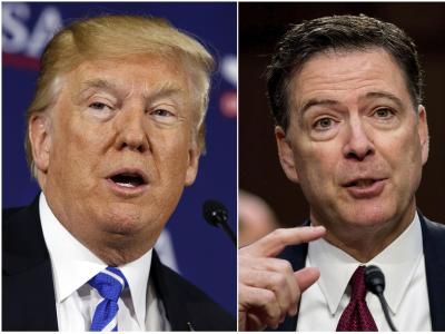 «Ich glaube nicht, dass er medizinisch nicht dazu in der Lage ist, Präsident zu sein. Ich denke, er ist moralisch nicht dazu geeignet, Präsident zu sein», sagt James Comey über Trump. Foto: AP Trump und Comey