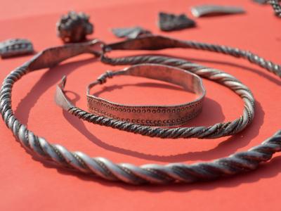 Möglicherweise wurde der Schatz auf der Flucht des Dänenkönigs Harald Blauzahn vergraben. Foto: Stefan Sauer Ringschmuck
