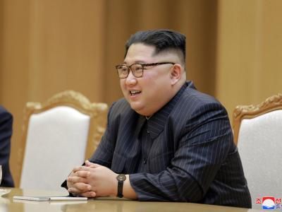 Kim Jong Un, Machthaber Nordkoreas, im Hauptquartier der Arbeiterpartei. Kim Jong Un