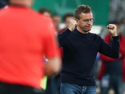 Geschafft: RB-Coach Ralf Rangnick feiert den Einzug ins Pokalfinale. Ralf Rangnick