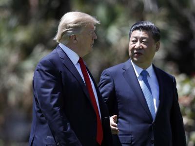 US-Präsident Trump und Chinas Staatschef Xi Jinping Anfang April 2017 nach einem Treffen in Florida. Trump und Xi