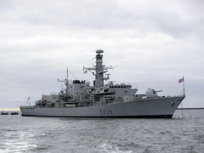 Die britische Fregatte HMS Montrose. HMS Monrose