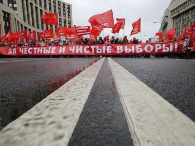 Lediglich die Kommunistische Partei ist in Moskau auf die Straße gegangen. Der Großteil der Opposition beschränkte sich angesichts eines Verbots auf Mahnwachen. Nur wenig Protest
