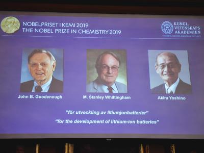 Die Gewinner des Chemie-Nobelpreises 2019: John B. Goodenough (l-r), M. Stanley Whittingham und Akira Yoshino. Nobelpreisträger
