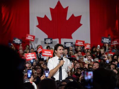 Kanadas Premierminister Justin Trudeau muss bei den Parlamentswahlen um seine Mehrheit bangen. Wahlkampf in Kanada