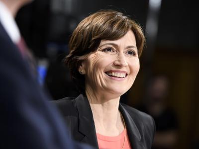 Regula Rytz, Parteichefin der Grünen und Nationalrätin, freut sich über das Wahlergebnis. Grünen-Erfolg in der Schweiz