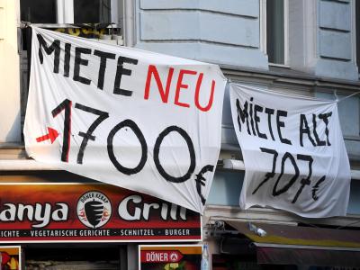 Protest gegen Mietensteigerung in Berlin. Protest in Berlin