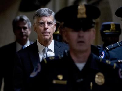 US-Diplomat William Taylor nach seiner Aussage in Washington. William Taylor