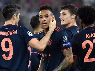 Corentin Tolisso (M) erzielte in Piräus den dritten Treffer für die Bayern. Corentin Tolisso