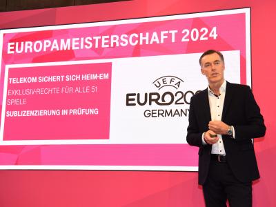 Die Deutsche Telekom hat die exklusiven Übertragungsrechte für die Fußball-EM 2024 erhalten. Übertragungsrechte