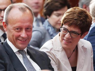 Friedrich Merz und Annegret Kramp-Karrenbauer in Berlin. Merz und Kramp-Karrenbauer
