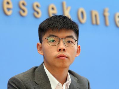 Hongkonger Aktivist Joshua Wong fordert Sanktionen. Joshua Wong