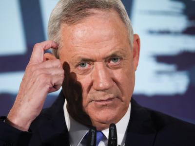 Benny Gantz, Vorsitzender des oppositionellen Mitte-Bündnisses Blau-Weiß, während einer Pressekonferenz. Benny Gantz