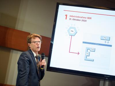 BER-Flughafen-Chef Engelbert Lütke Daldrup präsentiert das neue Eröffnungsdatum. Engelbert Lütke Daldrup