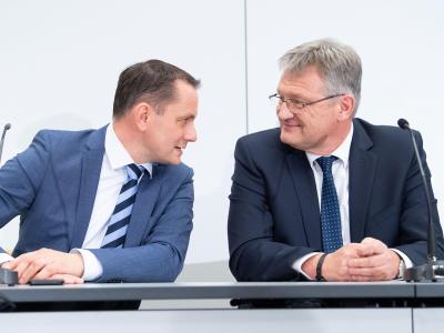 Die neue AfD-Führung: Jörg Meuthen (r.) und Tino Chrupalla, der Alexander Gauland ablöst. AfD-Spitze