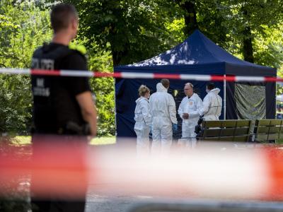 Spurensicherung am Tatort in Berlin-Moabit im August. Russischer Auftragsmord?