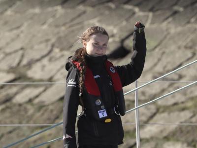Greta Thunberg trifft auf dem Katamaran «La Vagabonde» in Lissabon ein. Greta Thunberg in Lissabon