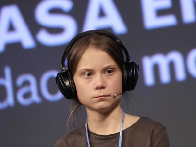 Greta Thunberg vor dem großen Klimamarsch im Zentrum der spanischen Hauptstadt Madrid. Greta Thunberg