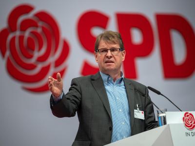 Ralf Stegner beim SPD-Bundesparteitag in Berlin. Ralf Stegner