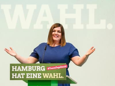 Grünen-Spitzenkandidatin Katharina Fegebank: «Grün-Rot ist eindeutig mein Favorit.». Grünen-Spitzenkandidatin Katharina Fegebank