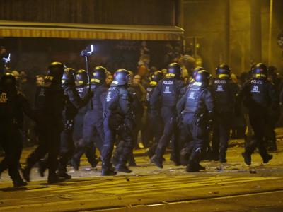 Polizeieinsatz im Leipziger Stadtteil Connewitz in der Silvesternacht. Polizeieinsatz in Connewitz
