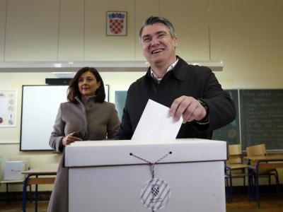 Zoran Milanovic bei der Stimmabgabe in Zagreb. Stichwahl