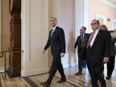Adam Schiff kommt zur Fortsetzung des Amtsenthebungsverfahrens. Adam Schiff