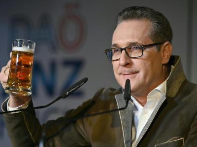 Heinz-Christian Strache, ehemaliger FPÖ-Chef, beim Aschermittwochtreffen der Allianz für Österreich (DAÖ). Ex-FPÖ-Chef Strache