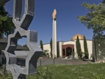 Die Al-Nur-Moschee in Christchurch. Am 15. März 2019 hatte der Attentäter in zwei Moscheen 51 Menschen getötet und Dutzende weitere verletzt. Moschee
