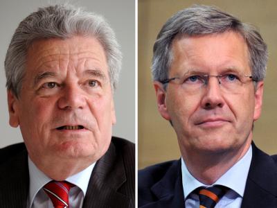 Joachim Gauck (l) ist Kandidat von SPD und Grünen, Christian Wulff wurde von Union und FDP aufgestellt. Joachim Gauck und Christian Wulff