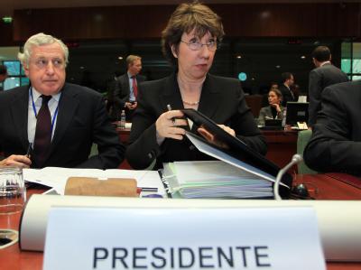 Die EU-Außenbeauftragte Catherine Ashton beim Treffen der EU-Außenminister in Brüssel am vergangenen Montag. Catherine Ashton