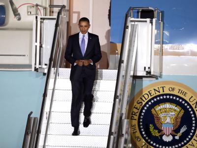 US-Präsident Obama trifft zum G20-Gipfel in Südkorea ein. Barack Obama